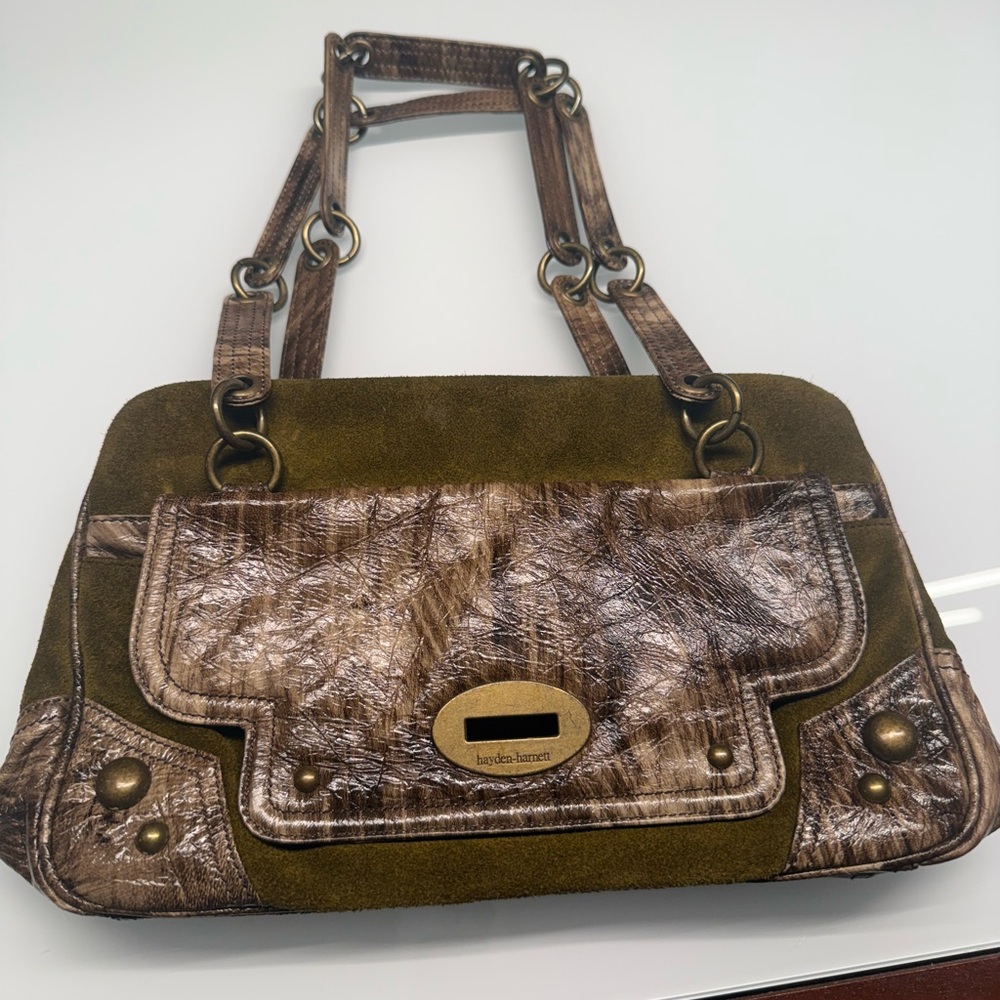 hayden-harnett Green suede and leather Bag